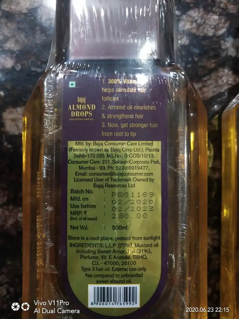Bajaj Almond Drops Almond Oil (500 ml, Pack of 1) | Udaan - B2B Buying for  Retailers