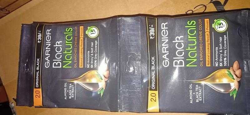 Garnier Black Naturals Oil Enriched Cream Color Cream Hair Dye (Original  Black,40 gm) (Set Of 8) (MRP  Rs) | Udaan - B2B Buying for Retailers