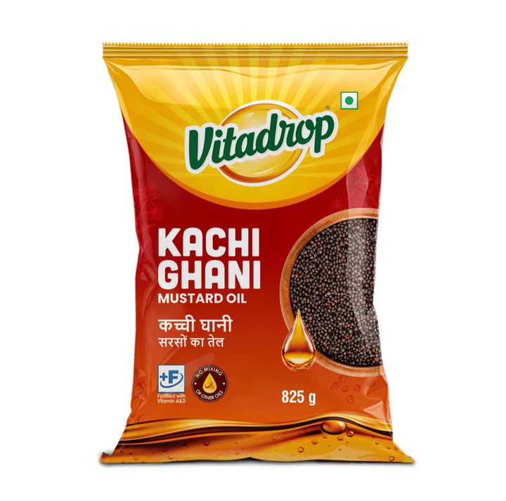 Vitadrop Kachi Ghani Mustard Oil 825g Pouch