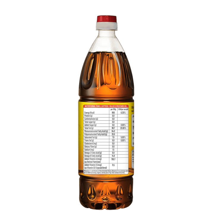 Vitadrop Mustard Oil 1L Bottle - Additional View