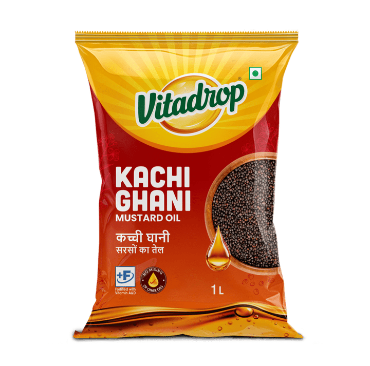 Vitadrop Kachi Ghani Mustard Oil 1L Pouch