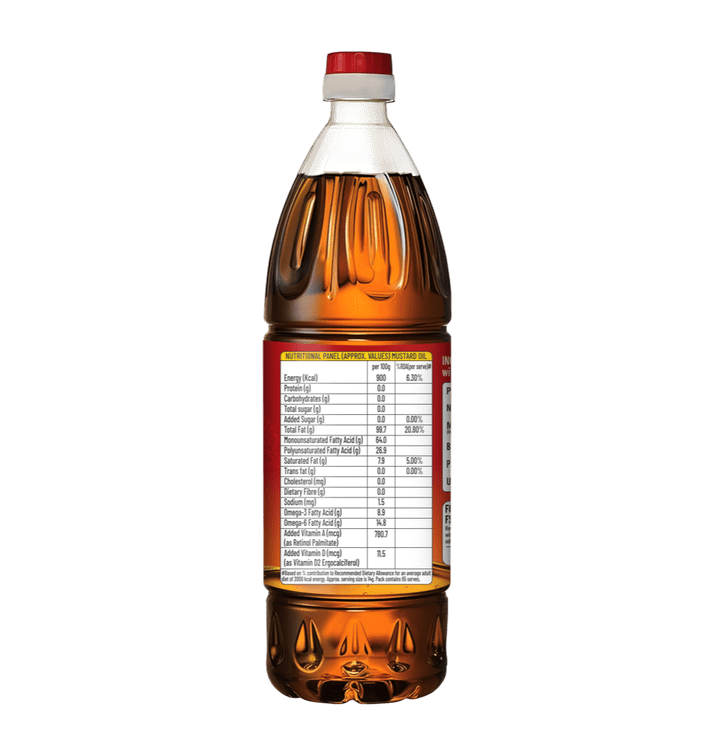 Vitadrop Kachi Ghani Mustard Oil 1L Bottle - Additional View