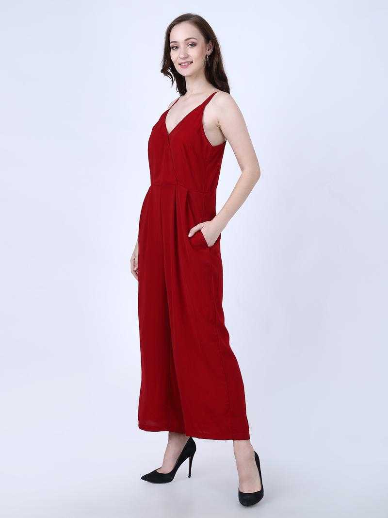 My Swag Women Maroon Color Solid Long Jumpsuit 120 mr Udaan