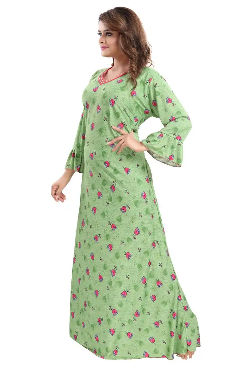 TUCUTE Sarina Full Sleeves Beautiful Print Full-Flare Nighty with Long  Sleeves/Night Gown/Nightwear (4442-4444) for Women Set Of 3,  TC-4442-4444-UD