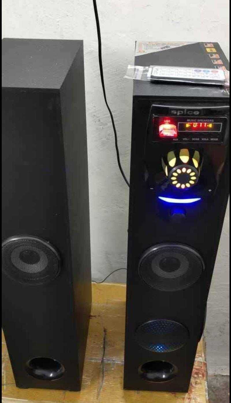 Spice TS 02 15000 W Black 2.0 Channel Wireless Tower Speaker