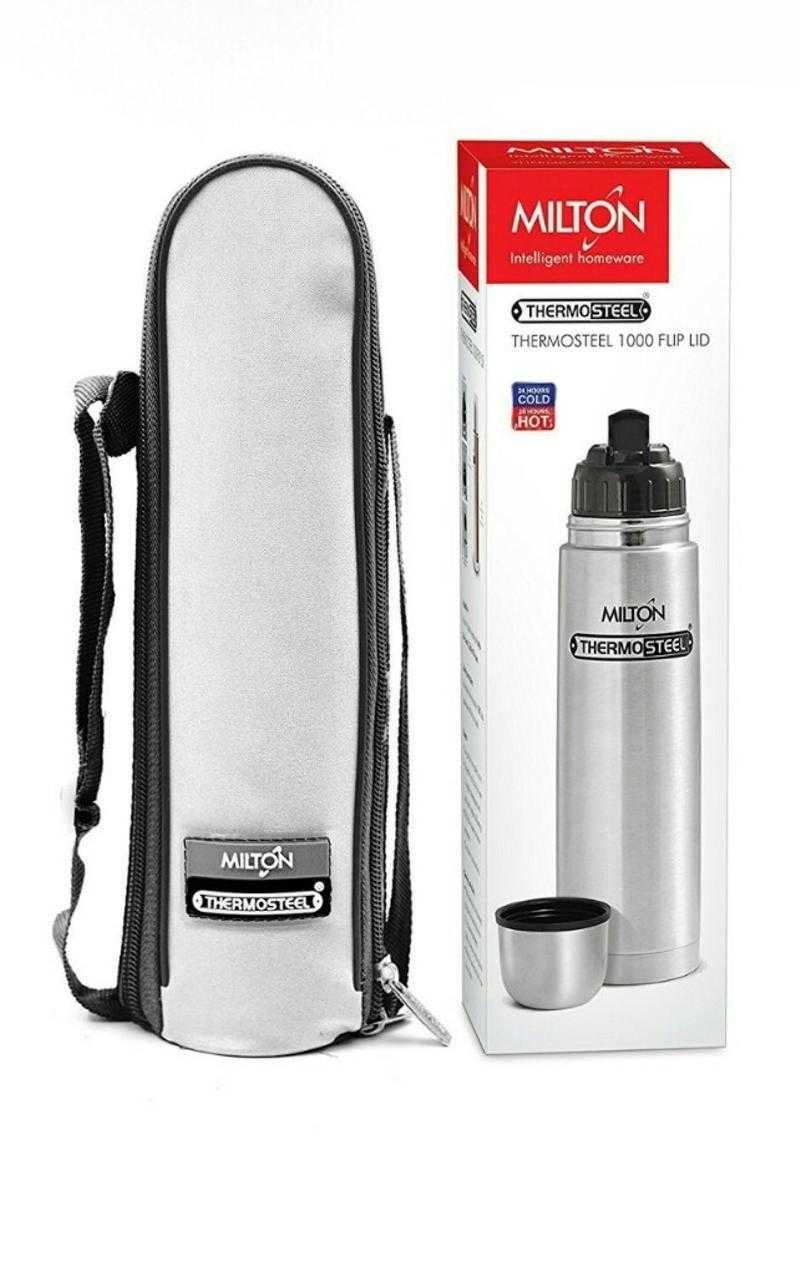 Vacuum Flask Of Stainless Steel 24 Hr Hot/ Cold Insulation 1000 ML With  Flip Lid