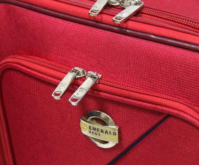 Emerald Bags Soft Body Suitcase and Trolley Bag Set of 1 Red