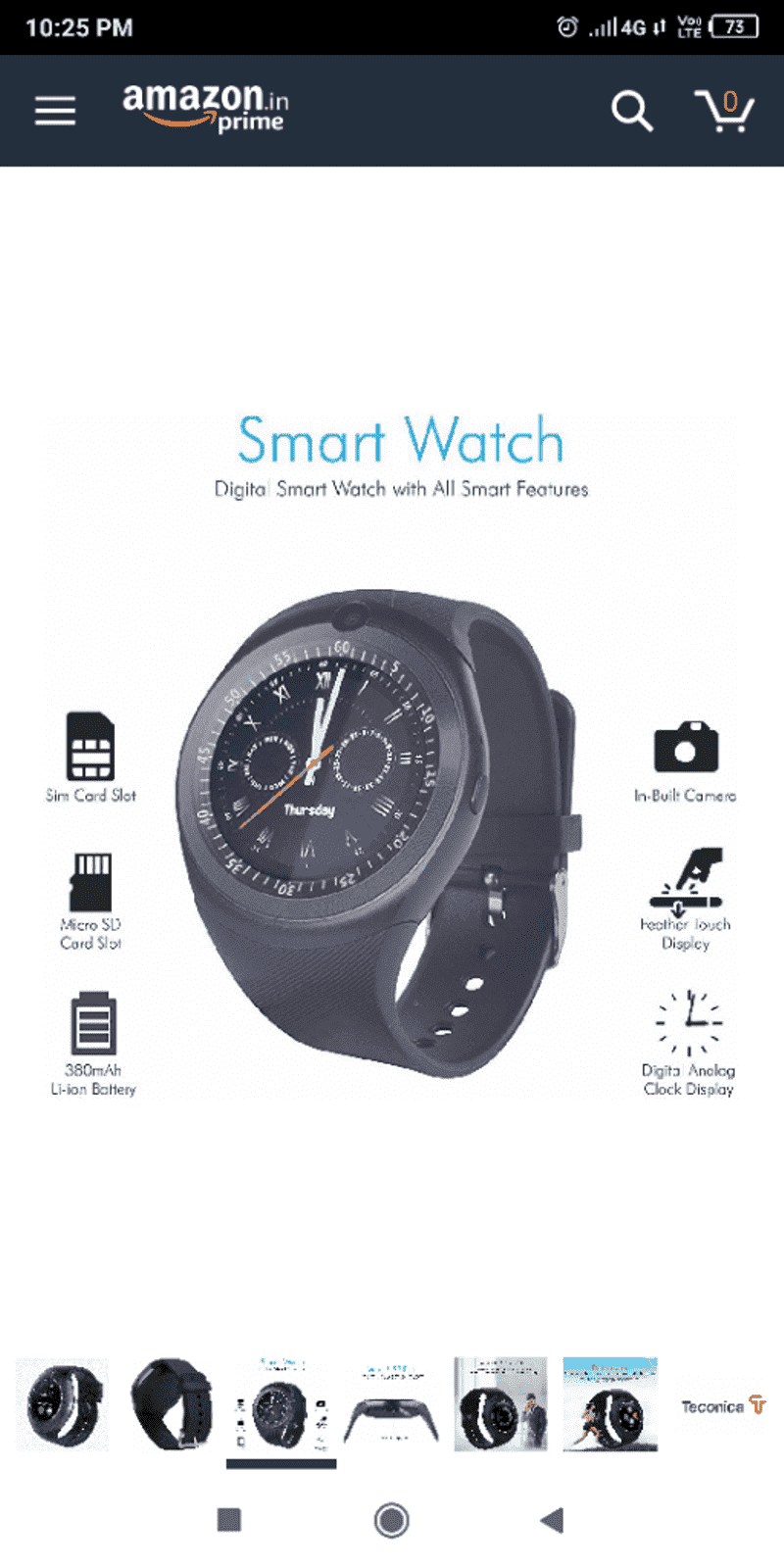 Teconica y1s smartwatch top