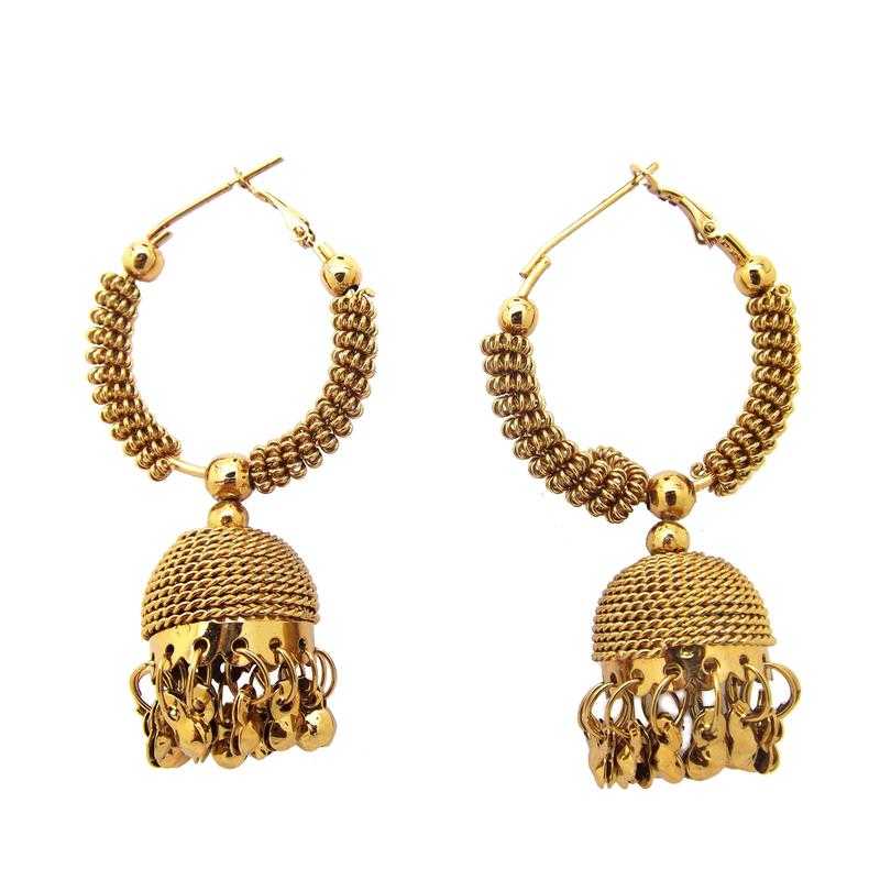 9blings Gold Plated Choti Ghungroo Jhumka Jhumki for Women