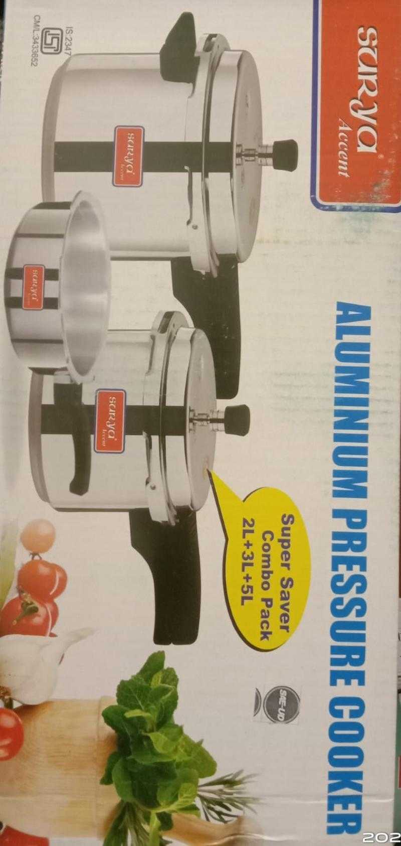Surya Accent Popular 3 L Aluminium With Induction Base Pressure