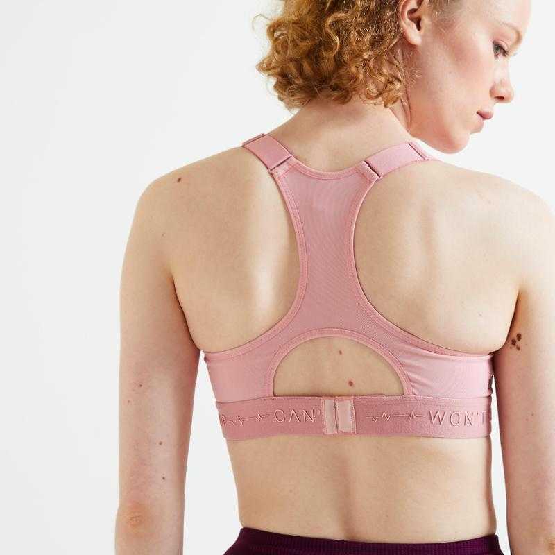 Decathlon Polyester Solid Plain Lightly Padded Sports Bra for