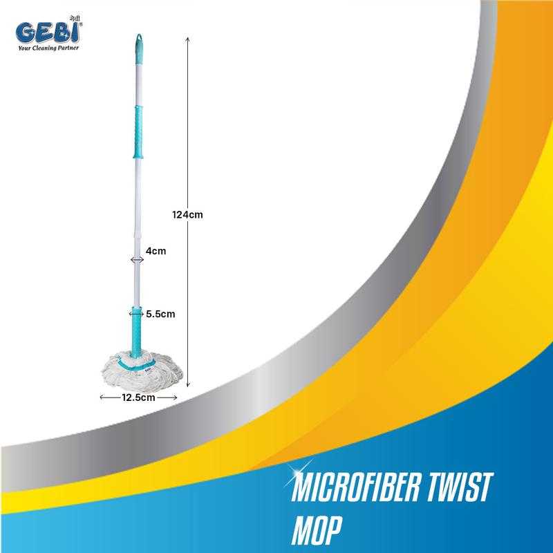 GEBI Microfiber Twist mop Twist Mop (Pack of - 12) Set Of 12