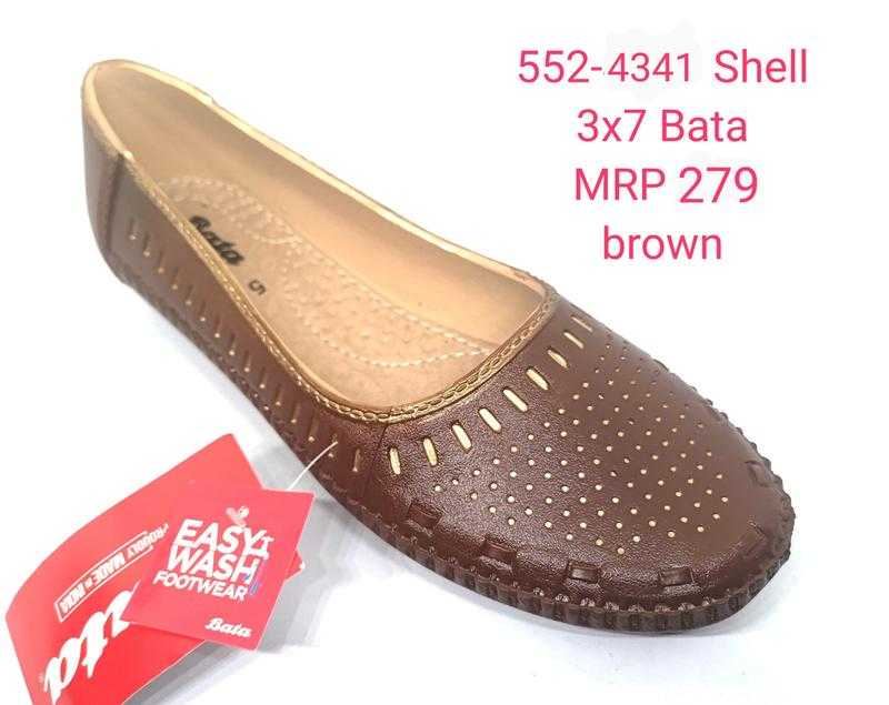 Bata 4341 SHELL LADIES PVC BELLY 3X7 BATA BROWN Pvc Casual Wear