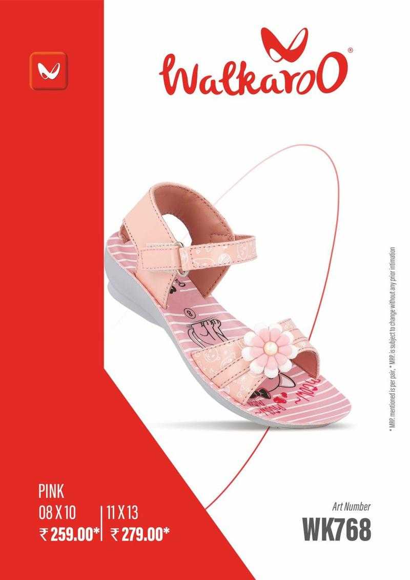 VKC WALKAROO 768 PINK 8x10 Synthetic Casual Wear Slingback Sandal