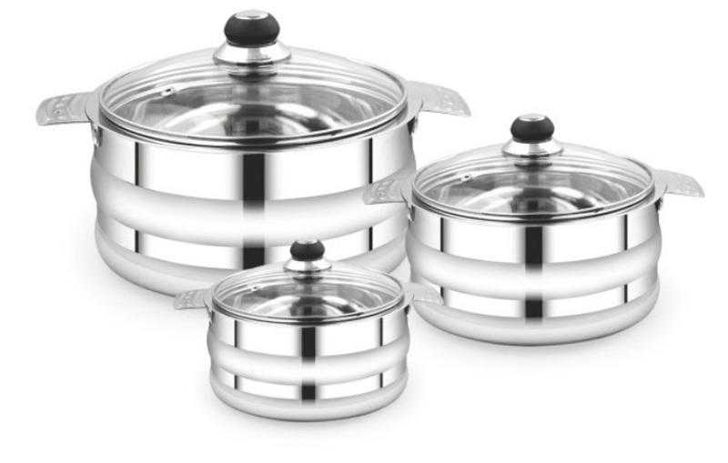 Avias Stainless Steel FESTIVA CASSEROLE SET OF 3 1000ML 1500ML