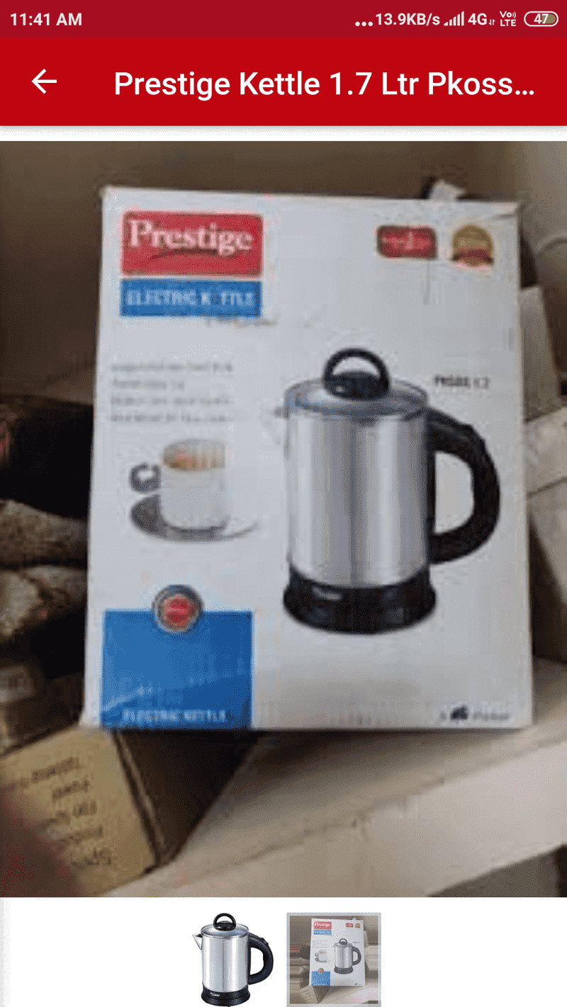 Prestige Pkoss 1500 W Stainless Steel Electric Kettle 1.7 L