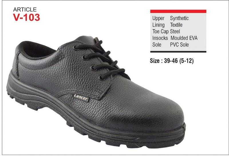 Lancer V 103 BLK SAFETY SHOES Synthetic Casual Wear Black Black