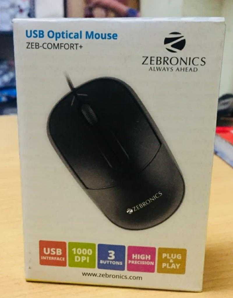 Zebronics ZEB-Comfort+ Black USB 2.0, USB 3.0 Wired Regular Mouse