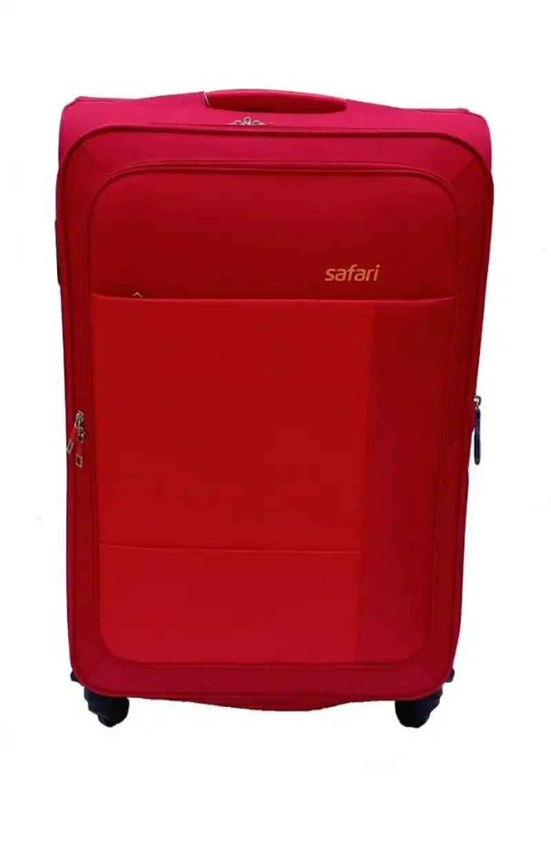 Red Safari Luggage Trolley Bag