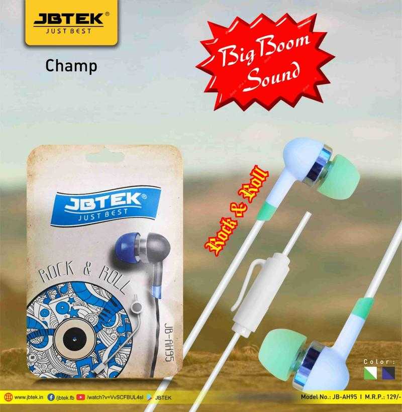 Jbtek JB AH95 Wired In the Ear With mic Yes White Udaan