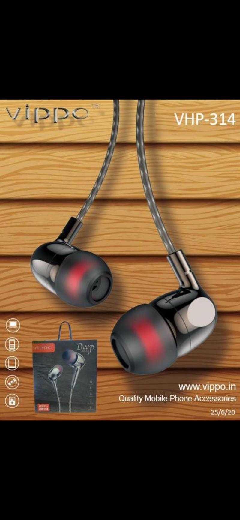 Vippo VHP 314 Wired In the Ear With mic Yes Black Udaan