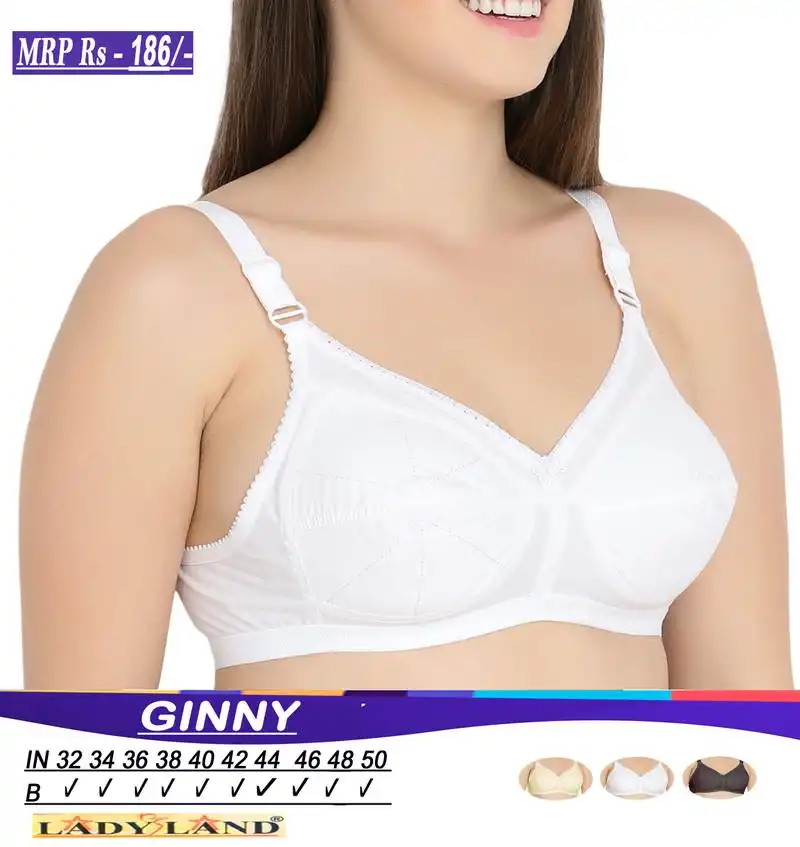 Ladyland Cotton Solid Non Padded Balconette Bra for Women