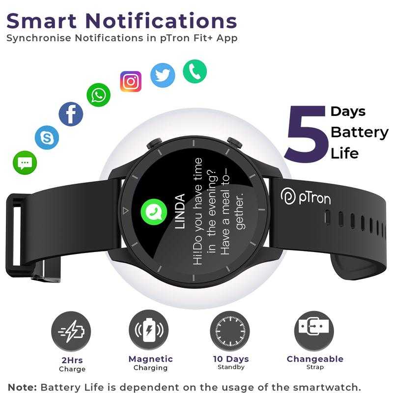 Ptron smart discount watch battery