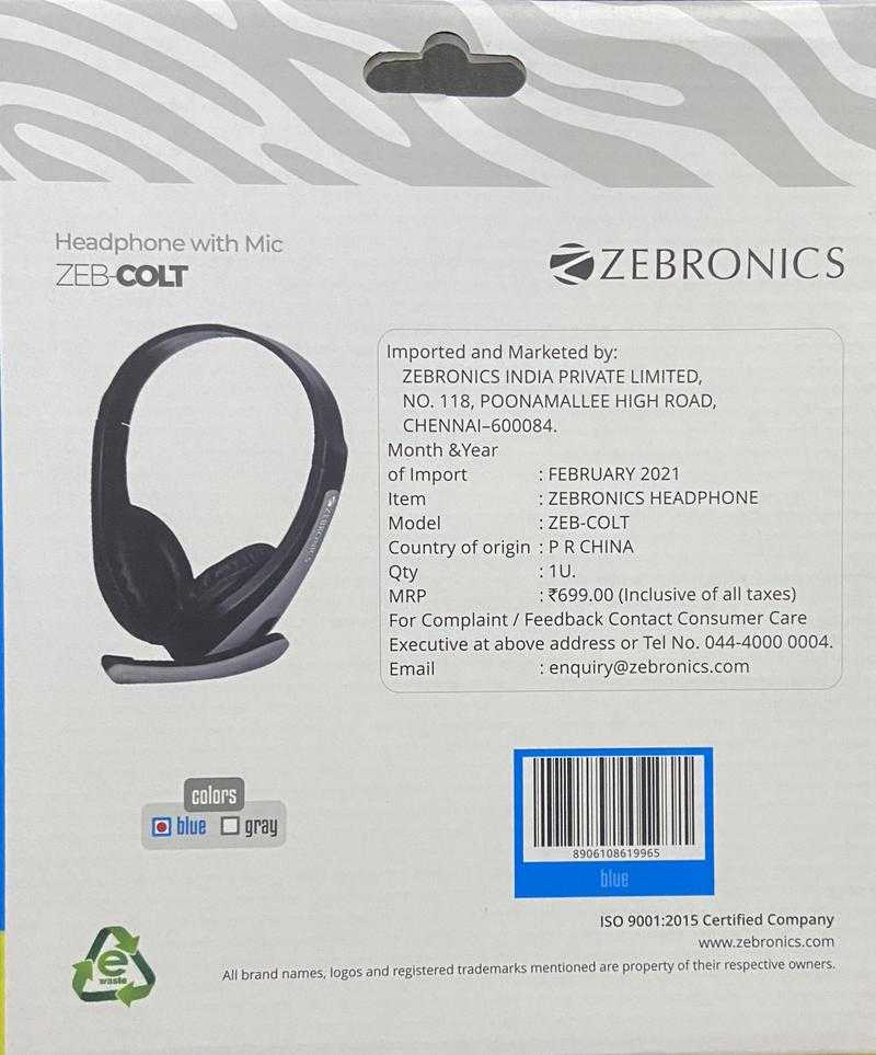 Zebronics colt on sale headphone with mic