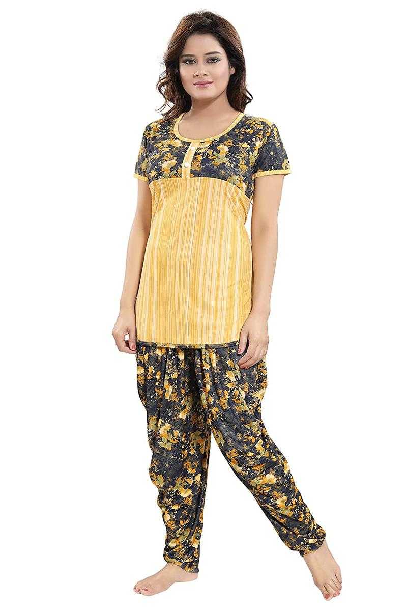 TUCUTE Sarina Half Sleeves Top and Dhoti Style Bottom Night Suit