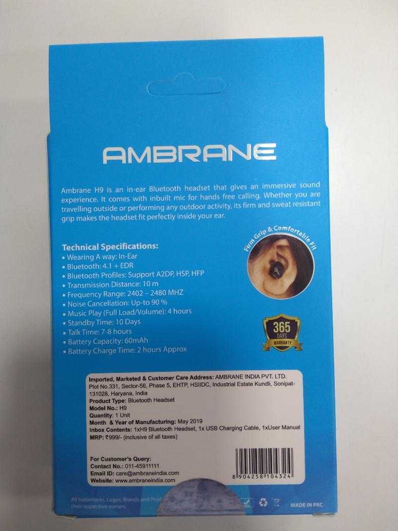 Ambrane bluetooth headset h9 sales