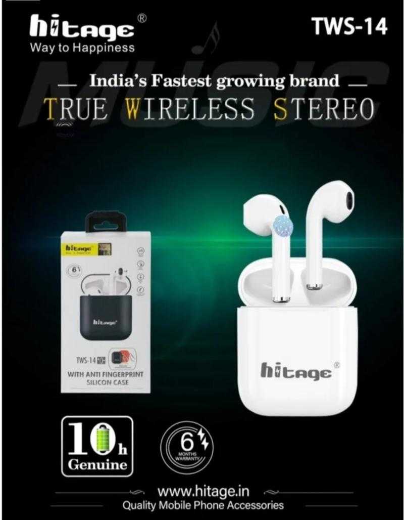 Hitage TWS 14 Wireless Bluetooth On the Ear With mic Yes