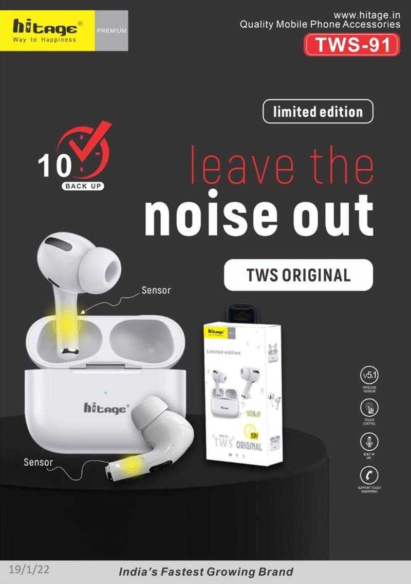 Hitage TWS 91 Wireless Bluetooth In the Ear With mic Yes