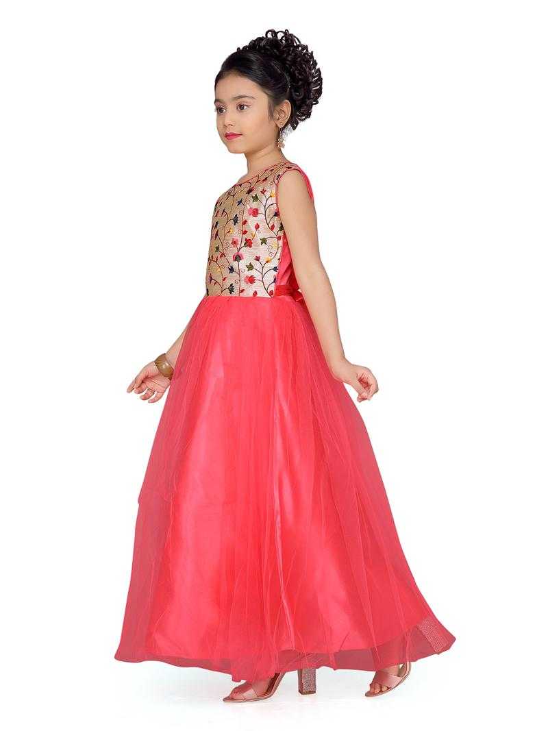Aarika Kids Olive Embroidered Gown