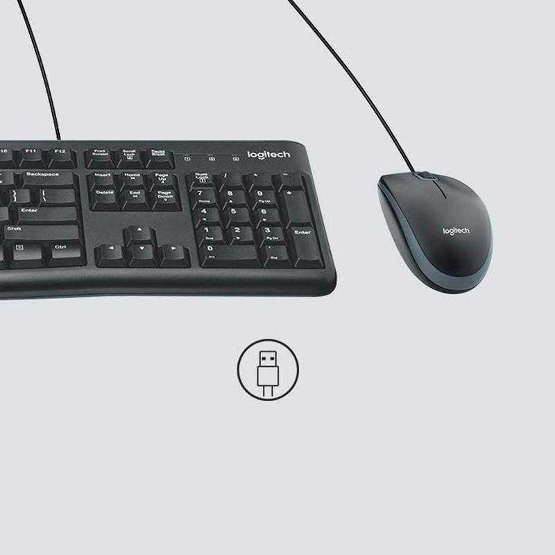 Logitech MK 120 Wired Keyboard Mouse Combo Black Udaan B2B