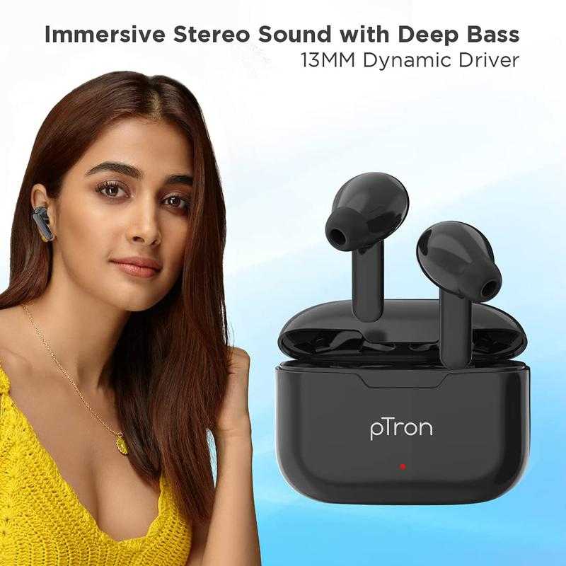 Ptron Bassbuds Duo Wireless Bluetooth In the Ear Black Udaan