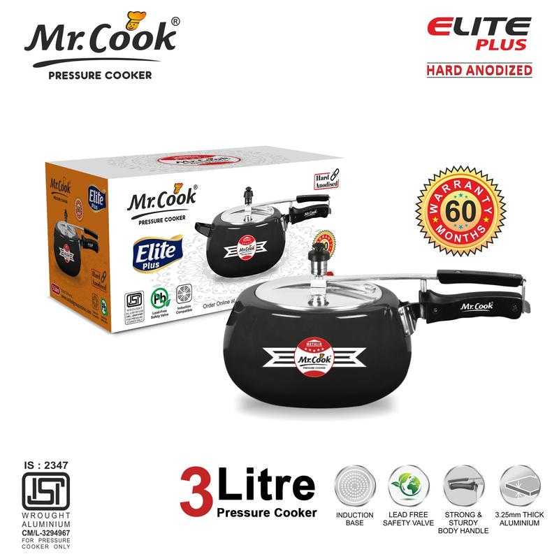 Mr.Cook Elite Plus 3 L Hard Anodized Aluminium With Induction Base