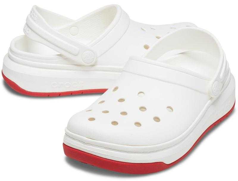 White and deals red crocs