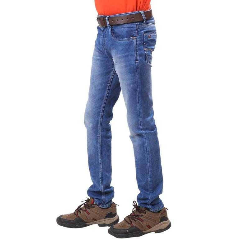 Sparky Knit Medium Washed Slim Fit 5 Pockets Faded Washed Jeans