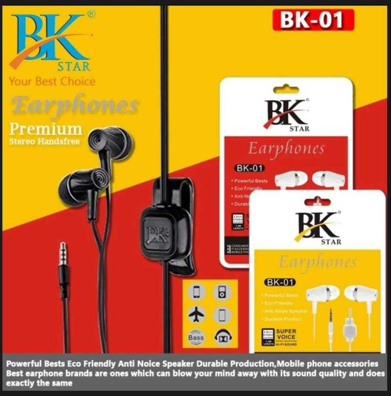 Bk Star BK 01 Wired In the Ear With mic Yes Assorted Udaan