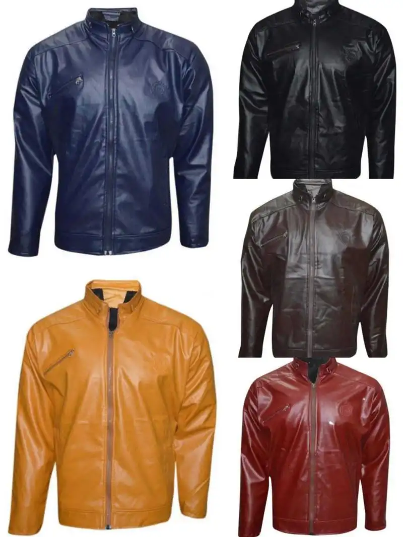 STYLORIUM Rexine Full Sleeves Leather Jackets for Men Set Of 5