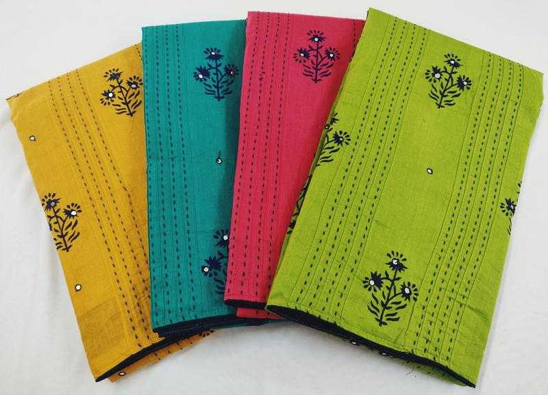 Katha work dress material shop