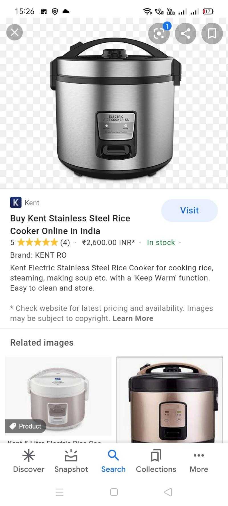Rice cooker 1 5 liter hot sale