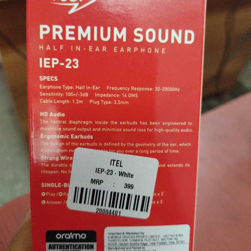Itel iep 23 earphone price sales