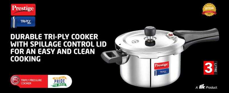 Prestige tri best sale ply pressure cooker
