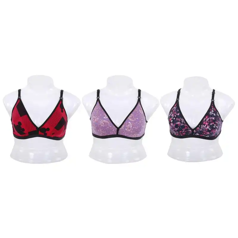 Buy Lady Lyka Multicolor Non Wired Non Padded T-Shirt Bra (Pack Of