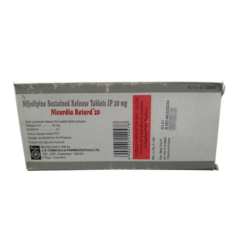 Tab sales nicardia 20