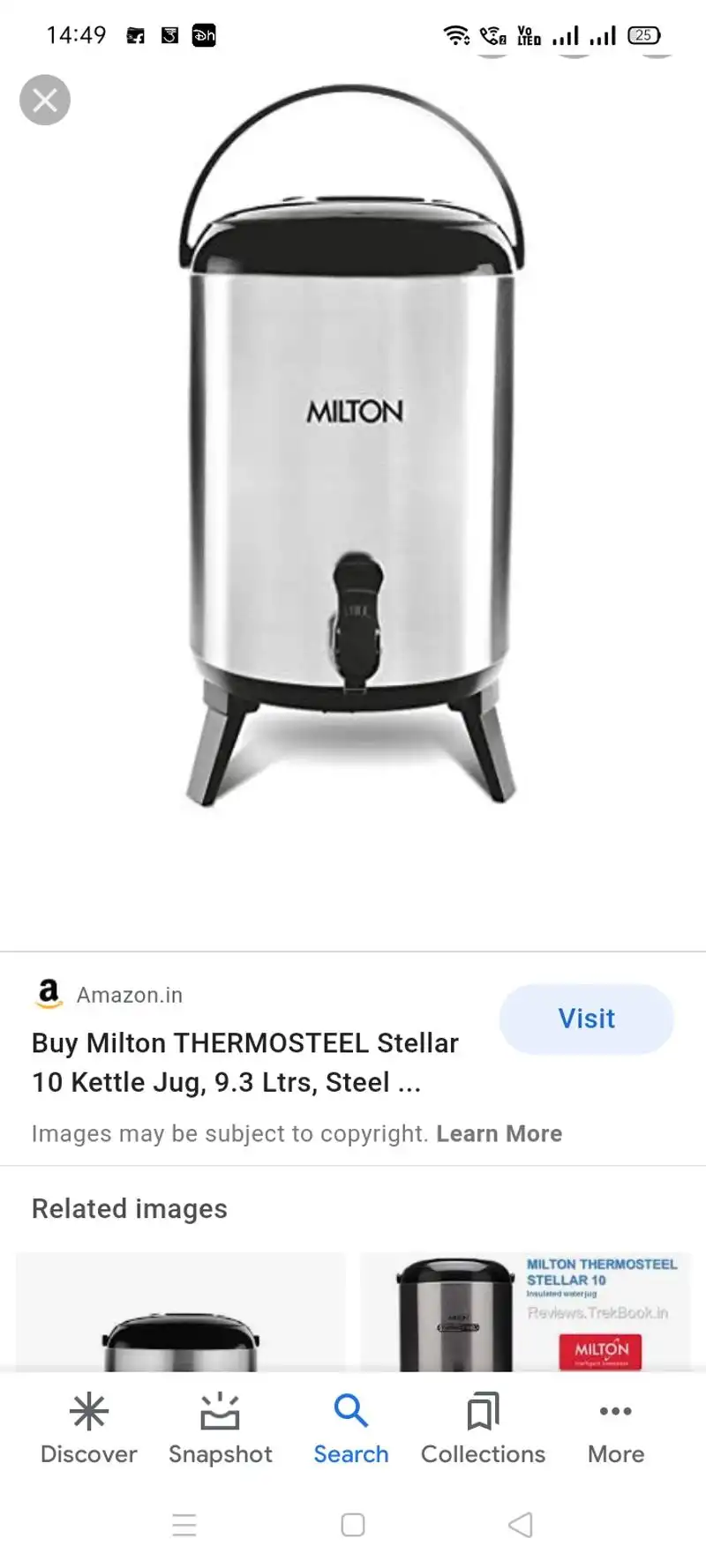 MILTON Stellar Stainless Steel Bottle Flask Thermos 10 L