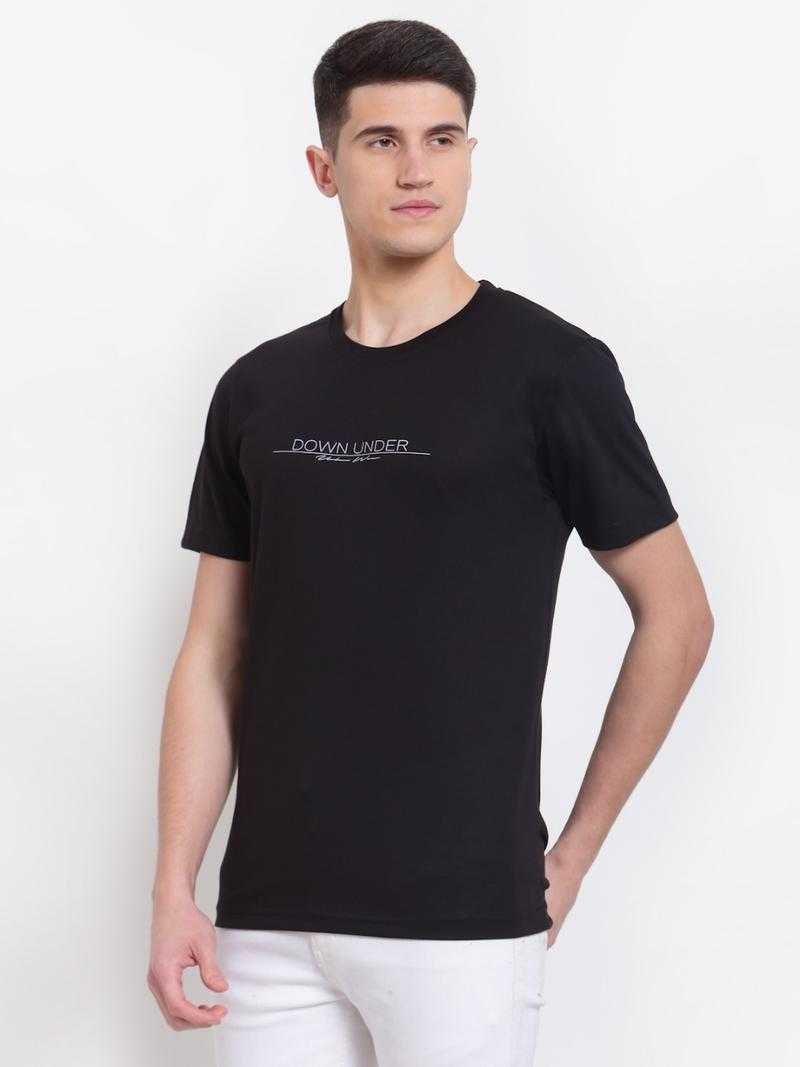 White Rose Cotton Rich Round Neck Printed T Shirt Tshirt for Men