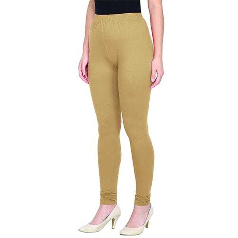 Buy Vetements Girl's Cotton Solid Ankle Legging Color Light Brown Size 2XL  at