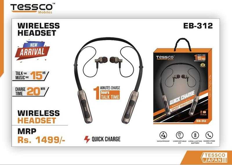 Tessco EB 312 Wireless Bluetooth In the Ear With mic Yes